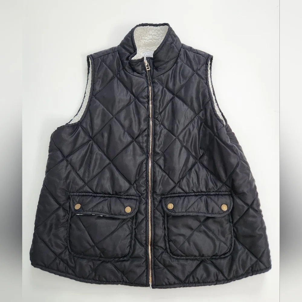 Mud Pie‎ Duncan Black Sherpa Vest / Size L
